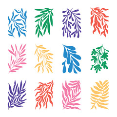 Set of abstract leaves vector 