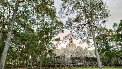 bayon temple around the trees