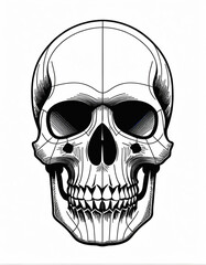 skull drawn with line