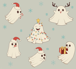 Cartoon Christmas spirits