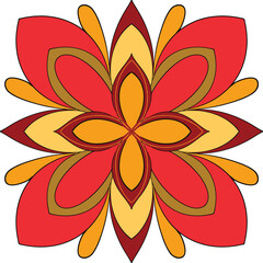 Colorful pattern in the shape of a Mandala.