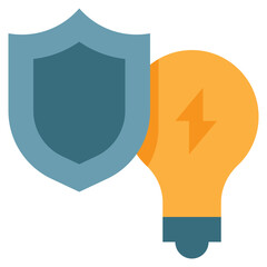 energy power saving light bulb protect shield flat style