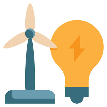 eco power energy saving wildmill bulb flat style
