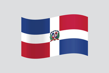 The flag of the Republic of Dominican Republic as a vector illustration
