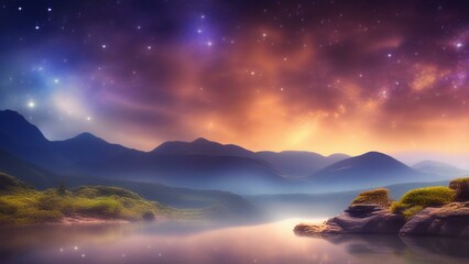 Yoga health and wellness meditation galaxy background