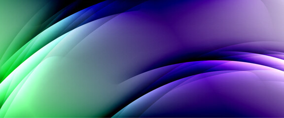 Dynamic flowing waves on gradient color background. Vector illustration For Wallpaper, Banner, Background, Card, Book Illustration, landing page