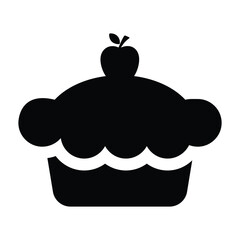 Pie prank, pie plate, pie joke icon