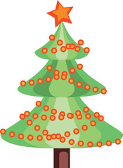 Simple decorated Christmas tree