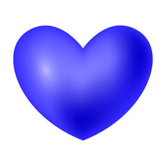 Vector blue heart isolated on the white background