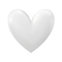 White heart cartoon icon sign or symbol valentine romance concept on white background 3d illustration