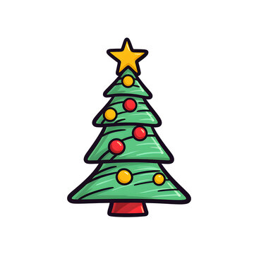 Weihnachtsbaum Clipart / Weihnachts Symbol Grafik / Winter Illustration / Weihnachtsbaum PNG / Ai-Ki generiert