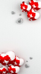 Happy valentine's day Illustration heart icon 3d rendering for composition