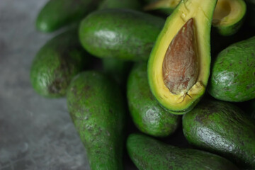 avocado on wooden table