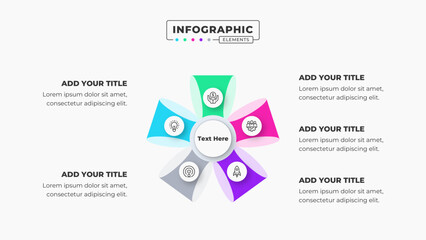 Vector presentation infographic design template with 5 steps or options