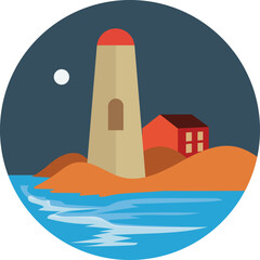 Naklejka premium lighthouse on the sea