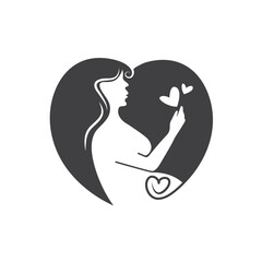 pregnant mother icon vector element design template