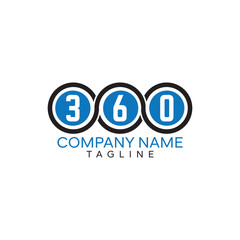 Simple and modern 360 numbers logo design