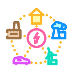 smart grid energy color icon vector. smart grid energy sign. isolated symbol illustration