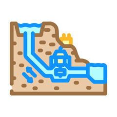 pumped hydro energy color icon vector. pumped hydro energy sign. isolated symbol illustration