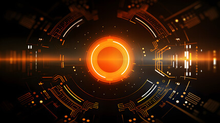 orange Abstract technology background circles digital hi-tech technology design background. concept innovation. vector illustration
