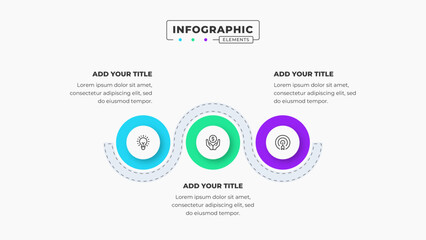 Vector circle infographic design template with 3 steps or options