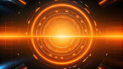 orange Abstract technology background circles digital hi-tech technology design background. concept innovation. vector illustration