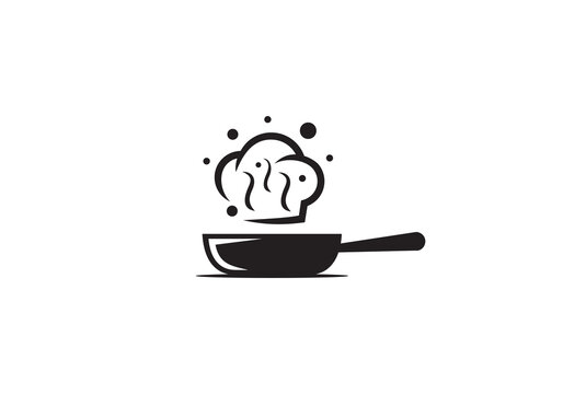 pan and food logo design, kitchen tools, cooking, chef, restaurant symbol icon template