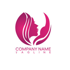 Beauty woman face, Logo design for cosmetic, spa aesthetic, vector