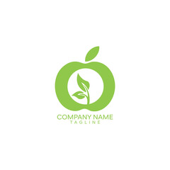 green apple nature grow vector logos