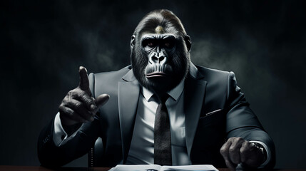 GORILLA GIVING A SPEECH