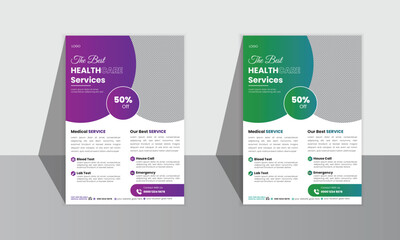 Medical flyer Design , Professional medical design , Corporate healthcare cover a4 template design and flat icons for a report and medical brochure design, flyer, leaflets decoration for printing and 