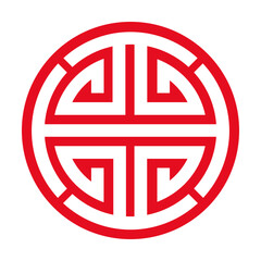 Chinese sign of good luck. Vector icon.