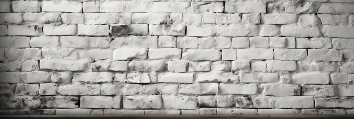 Whitewashed brick wall background - graphic resource - landscape - banner 
