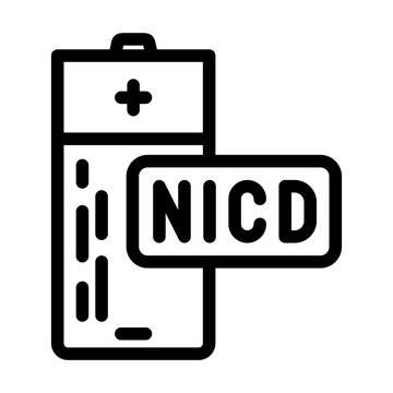 recommend clip art: nickel cadmium battery line icon vector. nickel cadmium battery sign. isolated contour symbol black illustration