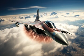 A jet breaking the sound barrier, Sonic Boom. Generative AI. - obrazy, fototapety, plakaty