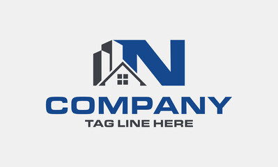 letter N Real Estate Logo Design