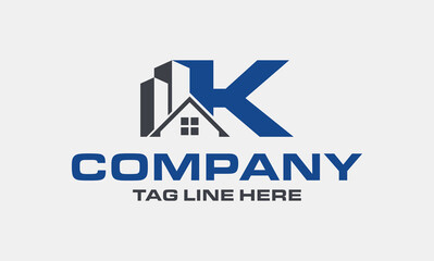 letter K Real Estate Logo Design