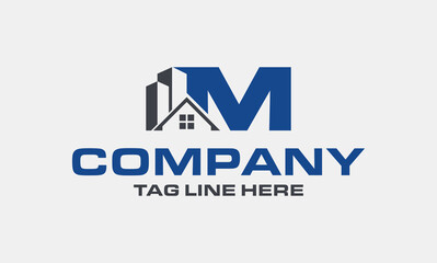 letter M Real Estate Logo Design