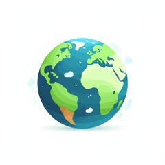 earth simple style flat design white background
