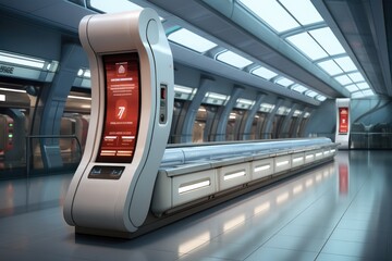 Underground railway station ticket counter. Generative AI. - obrazy, fototapety, plakaty