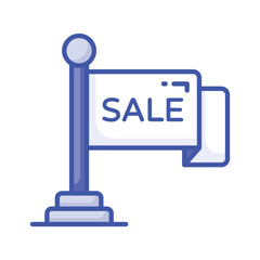 Sale flagpole vector design isolated on white background