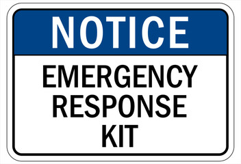 Spill clean up sign and labels emergency response kit