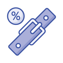 An icon of belt discount, sale offer on belt vector design