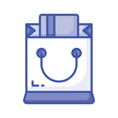 Shopping Bag with online payment. Pay by credit card electronic wallet wirelessly