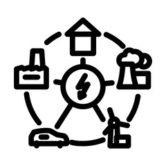 smart grid energy line icon vector. smart grid energy sign. isolated contour symbol black illustration
