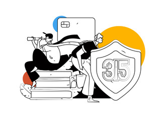 Holiday shopping people doing e-commerce online shopping flat vector concept operation hand drawn illustration
