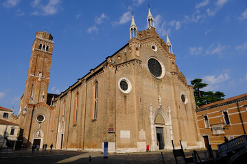 Fototapeta na wymiar Venice Italy - Church Basilica S.Maria Gloriosa dei Frari - Basilica di Santa Maria Gloriosa dei Frari