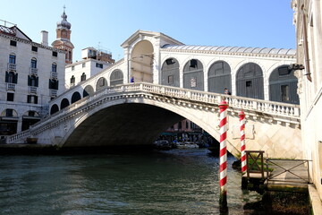 Venice Italy - Grand Canal at Rialto Bridge - Ponte di Rialto