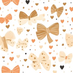 Seamless pattern of a bow tie print with a love story theme 