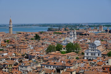 Venice Italy - View from cathedral tower St Mark's Campanile